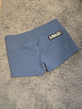 Savage Barbell Dusty Blue Shorts Sz Large